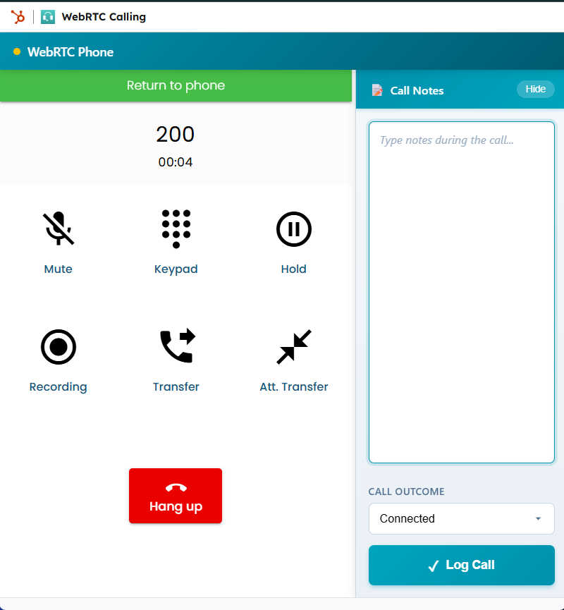 Active call view